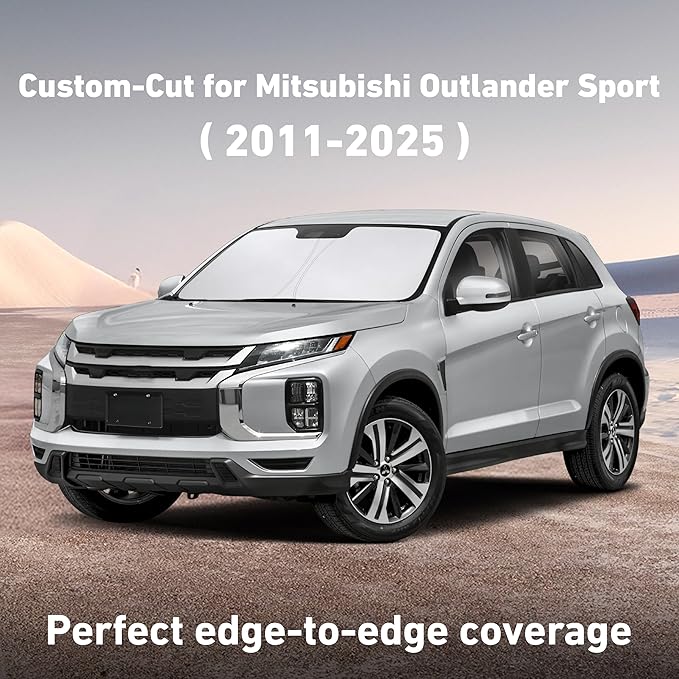 Econour Windshield Sunshade for Mitsubishi Outlander Sport 2011-2023 2024 2025, Sun Visor for Front Windshield & Window Sun Shade Cover, UV Heat Blocker & Protector, Car Accessories