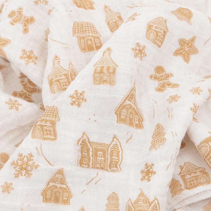 Little Unicorn Muslin Swaddle Blanket for Newborns & Infants | Soft & Breathable Fabric | Set of 3 Baby Blankets for Swaddling, Nursing, Shower Gifts (Snow Day)