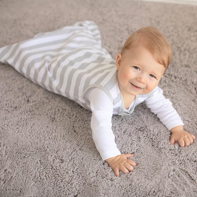Baby Sleep Sack 1.0 TOG, Organic Cotton Baby Wearable Blanket with Two-Way Zipper, Swaddle Transition Baby Sleeping Bag, All-Season Sleep Sack for Newborn Infant Toddler Boy Girl, 2-Pack, 0-6 Month