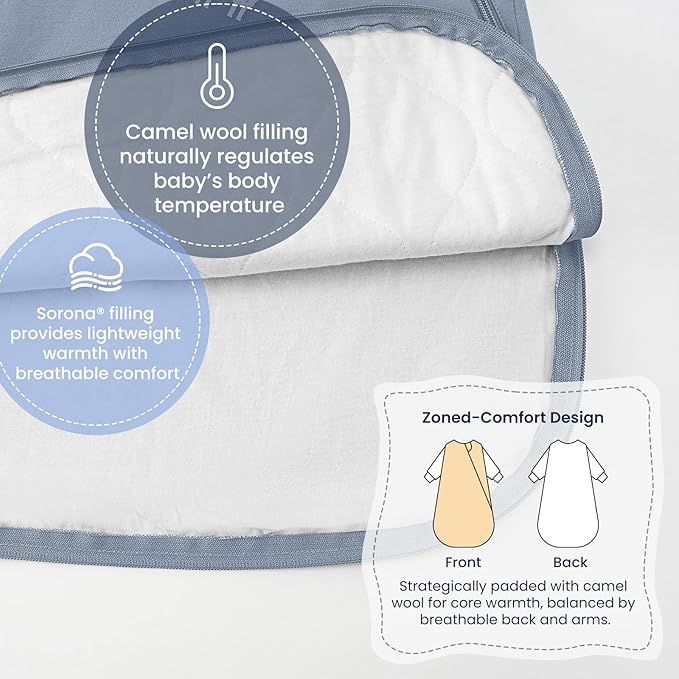 Unisex Sleeping Bag for Babies and Toddlers 1.0 Tog Sleep Sack 6-18 Months, Newborn Sleep Sack, Wearable Blanket Baby, One piece Long sleeves, Gifts for Baby
