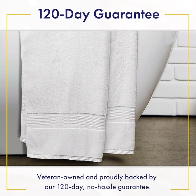 Alusa Home 100% Organic Zero-Twist Cotton Towels - GOTS Certified Luxury Bath Towels - Ultra Soft & Plush 700GSM Long-Staple Cotton - 6 Piece Towel Set (White)