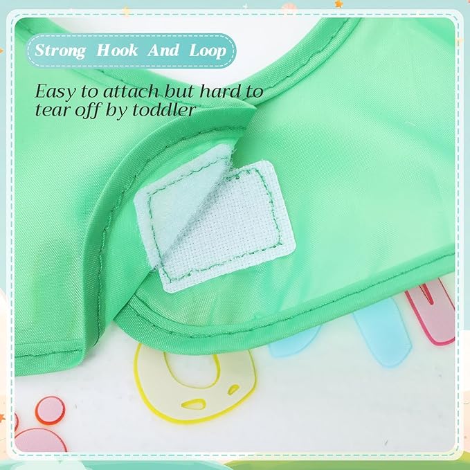 Tarpop Long Sleeve Bibs Infant Smocks Multi Pack Waterproof Soft Sleeved Bibs for Babies Toddler Eating Feeding