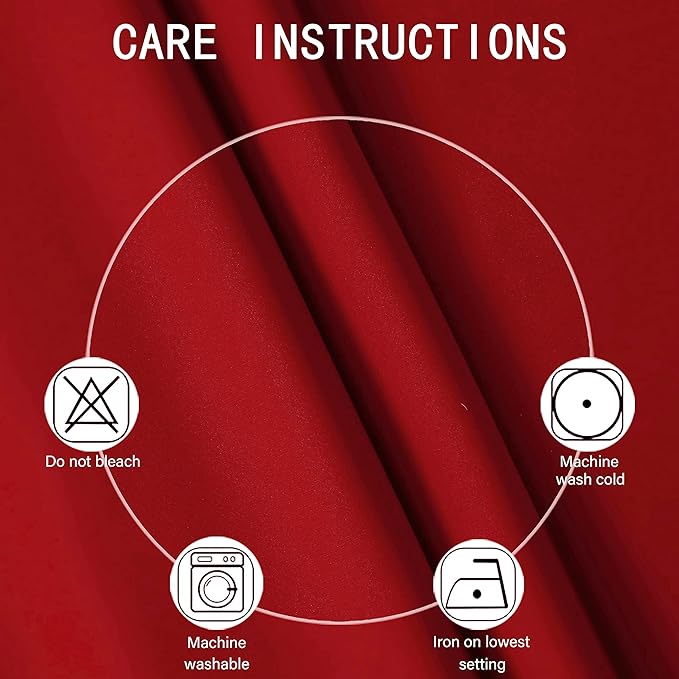 LEMOMO Bright Red Thermal 100% Blackout Curtains/52 x 95 Inch/Set of 2 Panels Room Darkening Curtains for Bedroom and Living Room