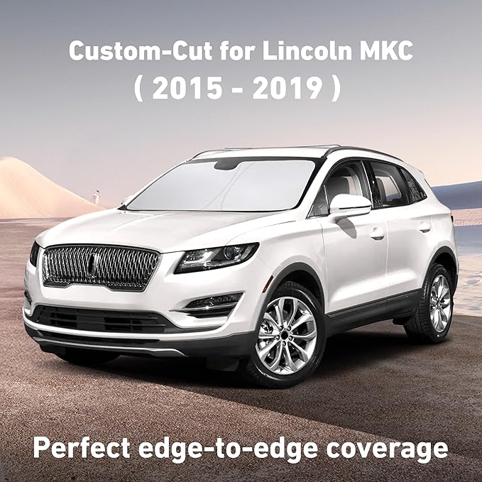 Econour Windshield Sunshade for Lincoln MKC 2015-2017 2018 2019, Sun Visor for Front Windshield & Window Sun Shade Cover, UV Heat Blocker & Protector, Car Accessories