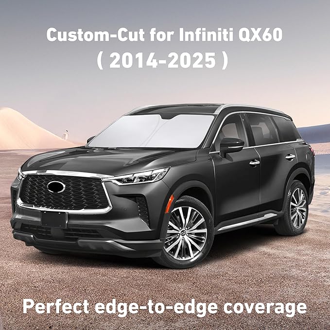 Econour Windshield Sunshade for Infiniti QX60 2014-2019 2020 2021, Sun Visor for Front Windshield & Window Sun Shade Cover, UV Heat Blocker & Protector, Car Accessories