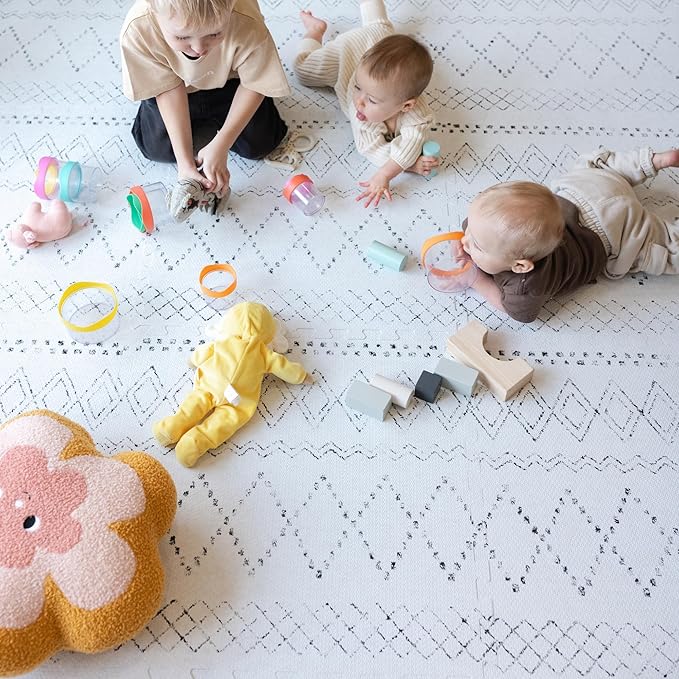 Baby Play Mat for Floor - Boho (4x6ft) - Premium EVA Foam Play Mat for Babies & Toddlers (Ages 0-5+) - Non-Toxic Playmat for Tummy Time, Crawling & Playroom - Stylish & Comfortable