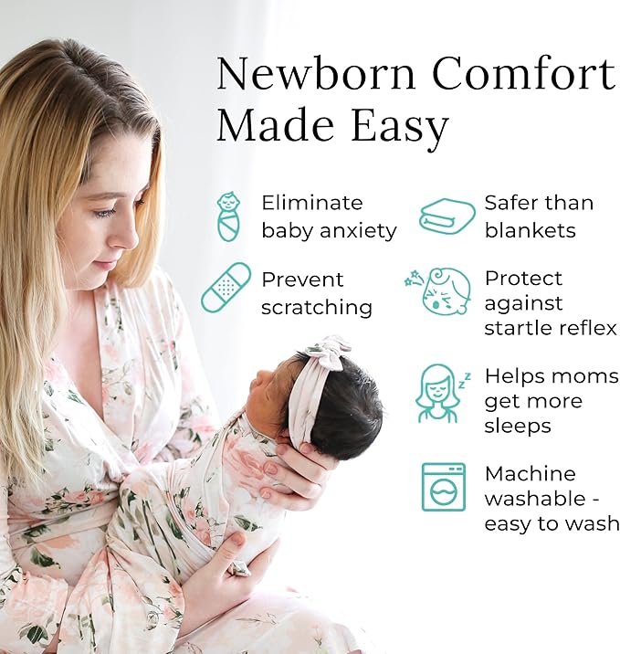 Posh Peanut Swaddle Blanket & Headband Set – Viscose from Bamboo Stretchy Baby Swaddle for Newborn Girls, Receiving Blanket or Nursing Cover
