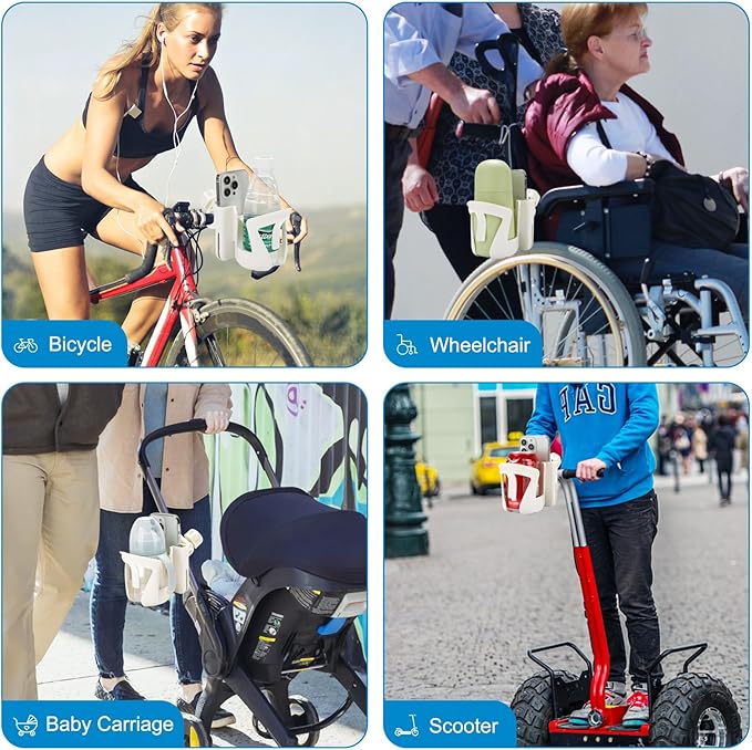 Accmor 2-in-1 Walker Cup Holder with Phone Holder, Wheelchair Cup Holder, Rollator Cup Holder, Cup Phone Holder for Walker, Wheelchair, Rollator, Mobility Scooter