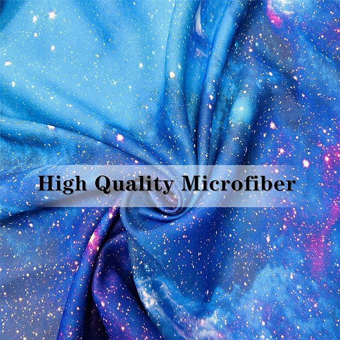 Kids Galaxy Curtains W52 x L84 Inch Grommet Thermal Insulated Blackout Window Drapes Space Blue Nebula Star Planet Universe Constellation Starry Print Pattern for Boys Girls Bedroom 2 Panels
