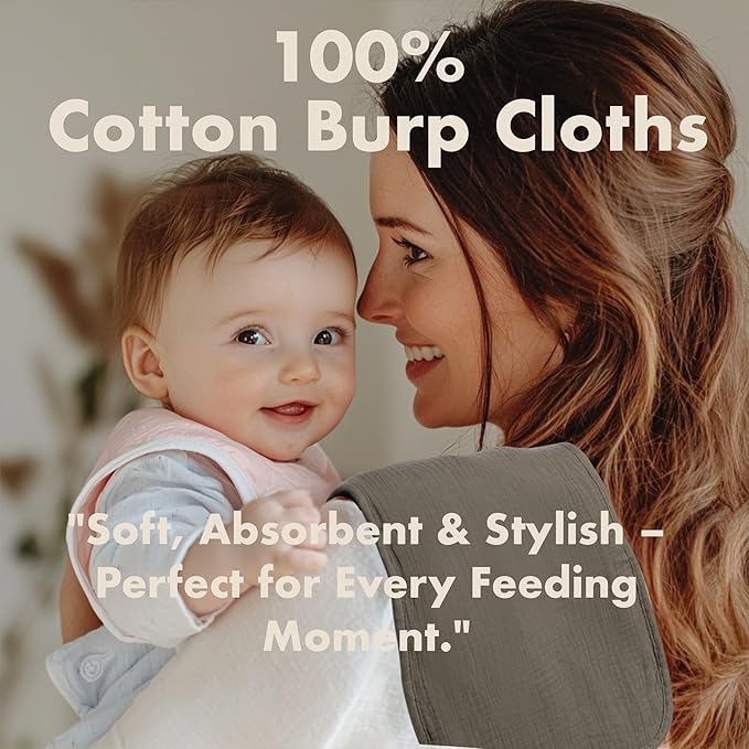 COOROBIN Muslin Burp Cloths 20" x 10",100% Cotton Pack of 6r, Extra Soft and Absorbent,Suitable for both boys and girls