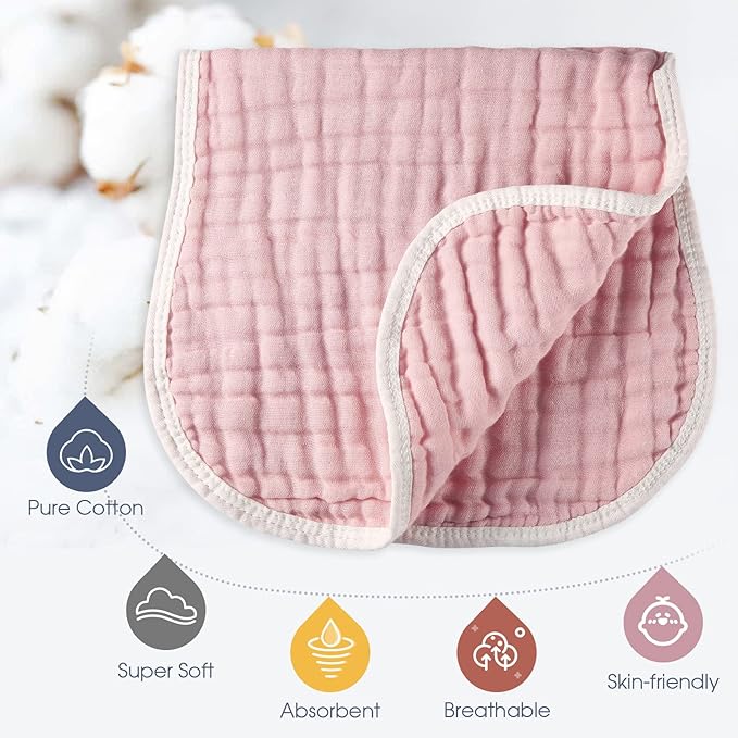 MUKIN Baby Burp Cloths -Burping Cloth Sets for Unisex Perfect for Newborn Burping Rags for Boys and Girls (Multicolored 2)