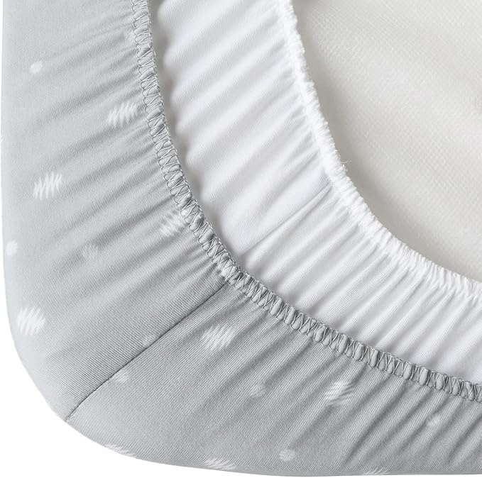 Bassinet Sheets 20" x 30" Fit for Graco Travel Lite Crib, My View 4 in 1, Fodoss, Guava Lotus, Yacul, Cloud Baby Premium and Maxi-Cosi Swift Lightweight Bassinet, Ultra Soft, White & Grey Ball, 2 Pack