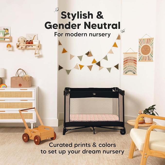 Pack and Play Sheets Fitted - 2-Pack Mini Crib Sheets for Pack N Play Mattress 38x26, Soft & Cozy, Neutral Toddler Playard Bedding, Snug Fitted Mini Baby Crib Mattress Cover Boy, Girl (Beach Day)