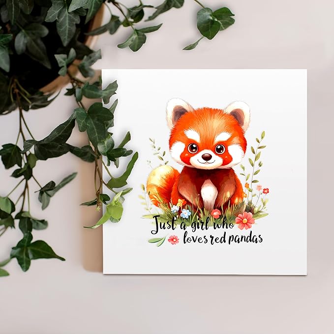 Red Panda Decor Wooden Box Sign Decorative, Home Room Desk Decorations For Teens Teenage Girls Age 8-12, Red Panda Lovers Themed Gifts Stuff Accessories Things Merchandise Items!