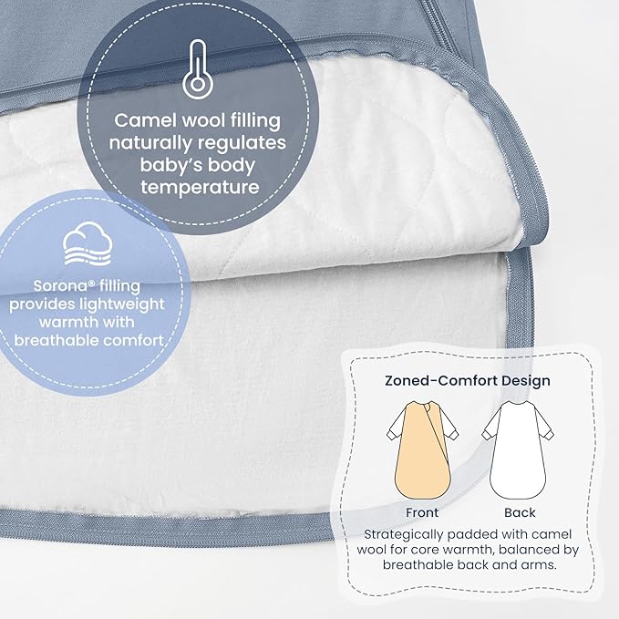 Unisex Sleeping Bag for Babies and Toddlers 1.0 Tog Sleep Sack 0-6 Months, Newborn Sleep Sack, Wearable Blanket Baby, One Piece Long Sleeves, Gifts for Baby
