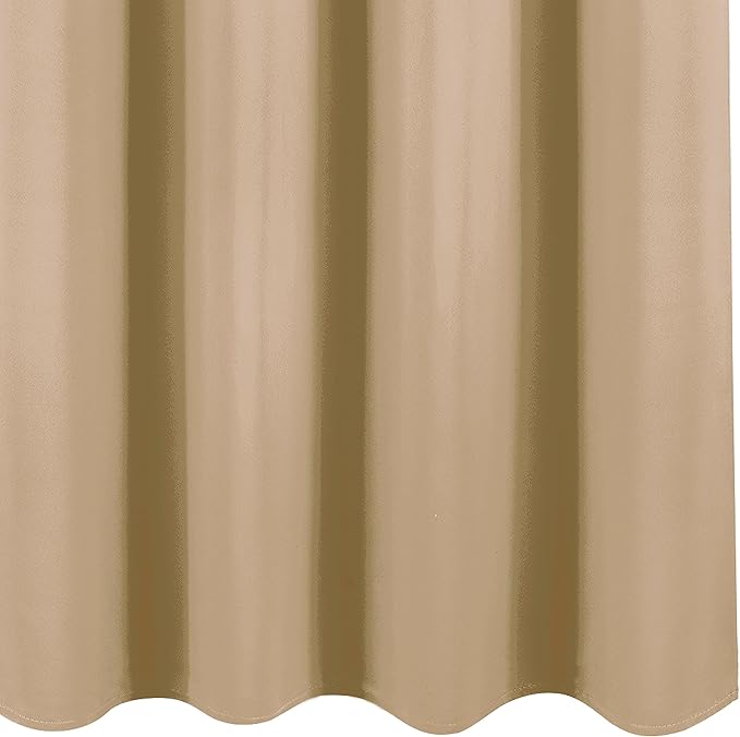 LEMOMO Blackout Curtains Beige Curtains 52 x 63 Inch 2 Panels Darkening Thermal Insulated Bedroom Curtains