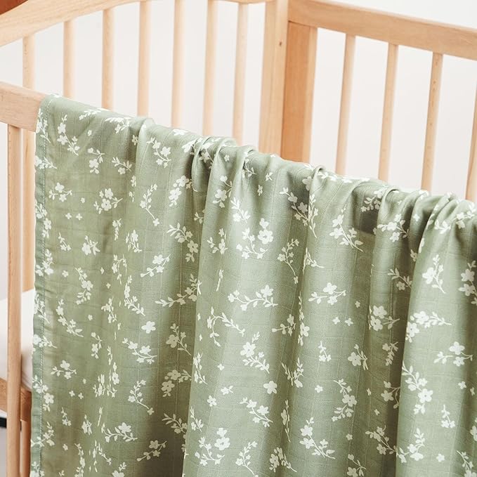 4 Set Muslin Swaddle Blankets for Newborn Baby Boys, Girls,Receiving Blankets-Cute Soft Print Baby Towel Wrap 120x110cm Baby