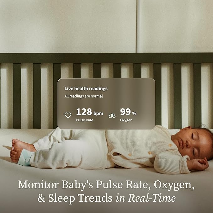 Owlet Dream Sock - FDA-Cleared Smart Baby Monitor - Track Live Pulse (Heart) Rate, Oxygen in Infants - Receive Notifications - Dusty Rose