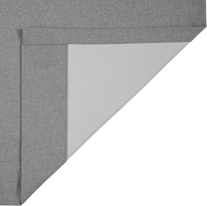 ChadMade 108 Inches Long Blackout Curtains, Privacy Protection Drapes Rod Pocket Back Tab Hook Belt Flat Hooks Curtains for Bedroom Windows, Grey, 2 Panels, 50 W x 108 L Inch