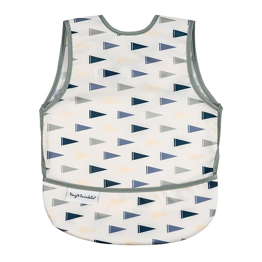 Tiny Twinkle Mess Proof Baby Bib for Girls | Waterproof Toddler Bib for Eating | Baby Apron for Feeding | Machine Washable | Perfect Shower Gift (Varsity Flags, 6–24M)