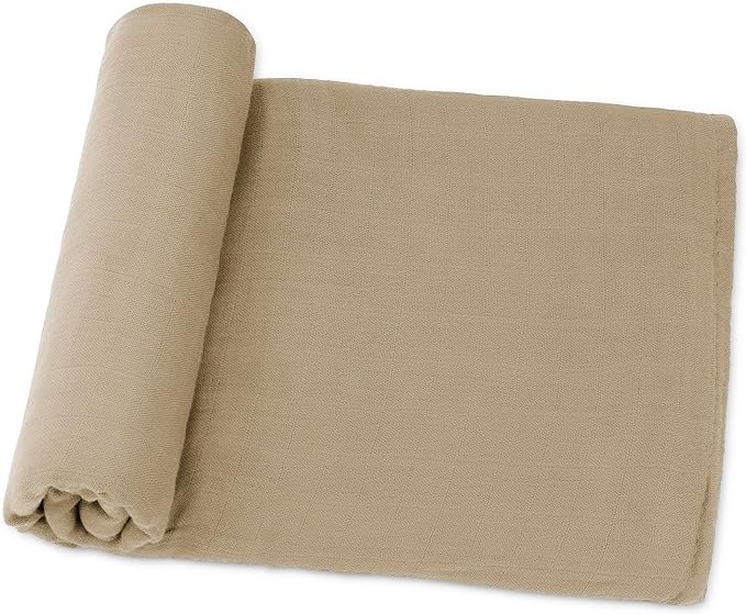 Comfy Cubs Muslin Swaddle Blankets Pack of 1, 47 x 47 Inch Soft Cotton Baby Blanket Set, Large Multipurpose Wraps for Newborns - Self-Soothing Swaddles for Newborns - Cedar