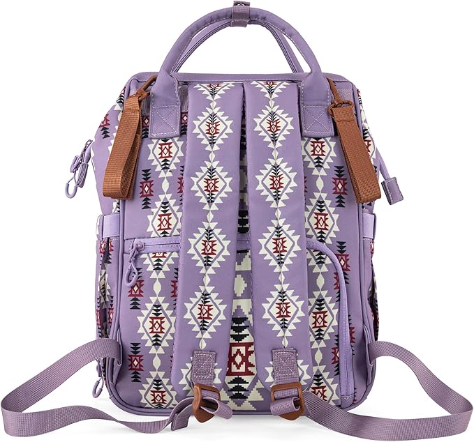 Montana West Wrangler Diaper Bag Backpack Aztec Travel Backpack Purses Western Multi-Function Baby Bags for Mom with Waterproof Insulated Pockets