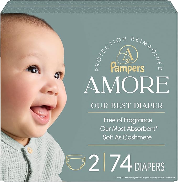 Pampers Amore, Size 2 (10-22 lbs), 74 Count, Our Best Diaper