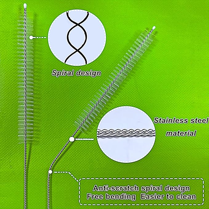 Straw Brush Long 14 Inch, Straws Cleaner Brush of Bristles Diameter 12 mm, Straw Cleaning Brush with Stainless Steel Nylon Bristles for Cleaning Straw on Cup,Stanley, Owala Cup, Water Bottle (6 PCS)