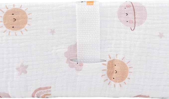 Changing Pad Cover for Baby Girls Boys - 100% Organic Cotton Muslin Changing Pad Sheets with Secure 360° Elastic Fit, Ultra-Soft for Delicate Skin, 2 Pack