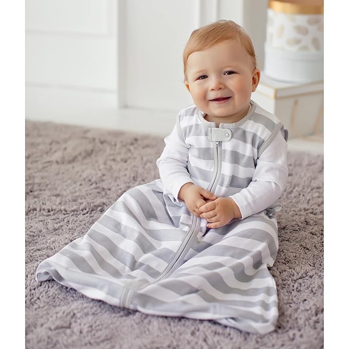 Mama Cheetah Baby Sleep Sack 0.5 TOG, Organic Cotton Baby Wearable Blanket with Two-Way Zipper, Swaddle Transition Baby Sleeping Bag for Newborn Infant Toddler Boy Girl, 6-12 Months