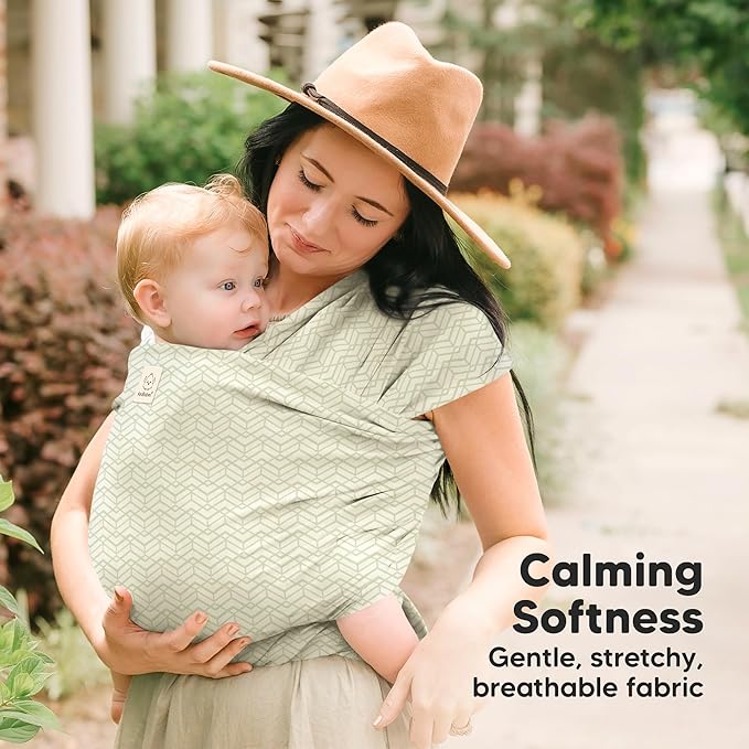 KeaBabies Baby Wrap Carrier - All in 1 Original Baby Carrier Newborn to Toddler Sling, Easy to Wear, Hands Free Bonding, Lightweight, Breathable Infant Wraps (Chevron Maze)