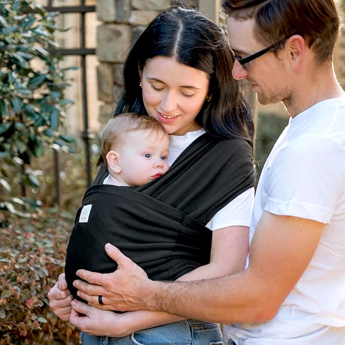 KeaBabies Baby Wrap Carrier Ring Sling - Easy to Wear, Adjustable D-Lite Baby Carrier Newborn to Toddler, Infant Carrying Shirt, Hands Free Bonding, Breathable Fabric Wearing Wrap (Stone Gray)