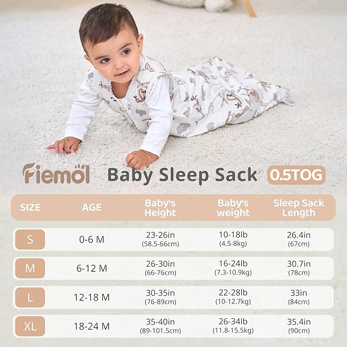 FIEMOL Baby Sleep Sack 0-6 Months, 0.5 TOG Wearable Blanket for Baby Boy and Girl, 2-Way Zipper Newborn and Infant Sleeping Bag 2 Pack, Lightweight Sleep Sacks Grey Helicopter（Small）