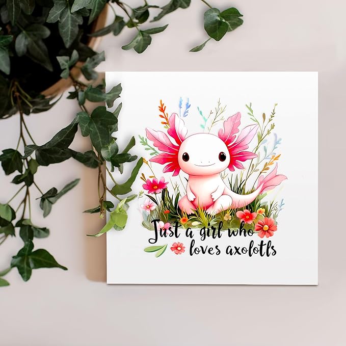 Axolotl Decor Wooden Box Sign Decorative, Home Room Desk Decorations For Teens Teenage Girls Age 8-12, Axolotl Lovers Themed Gifts Stuff Accessories Things Merchandise Items!