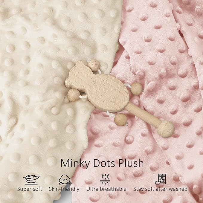 Susurration Changing Pad Covers 2Pack Minky Dots Plush Diaper Change Table Covers 33x17x7in Ultra Soft Changing Pad Sheets for Unisex Baby Girls Boys (Pink&Cream)