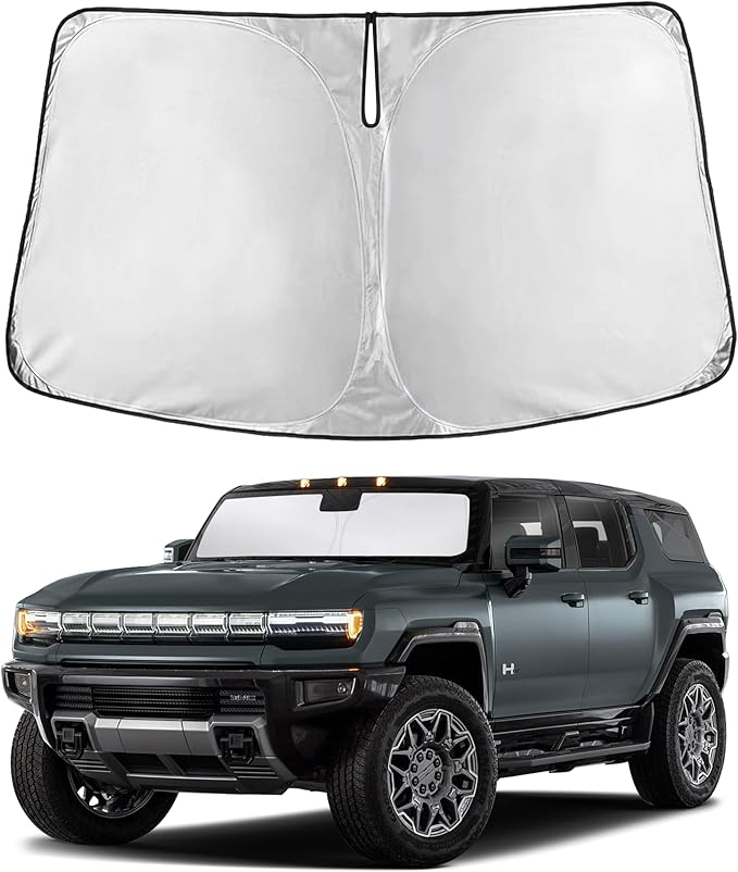 Econour Windshield Sunshade for GMC Hummer EV 2022-2023 2024 2025, Sun Visor for Front Windshield & Window Sun Shade Cover, UV Heat Blocker & Protector, Car Accessories