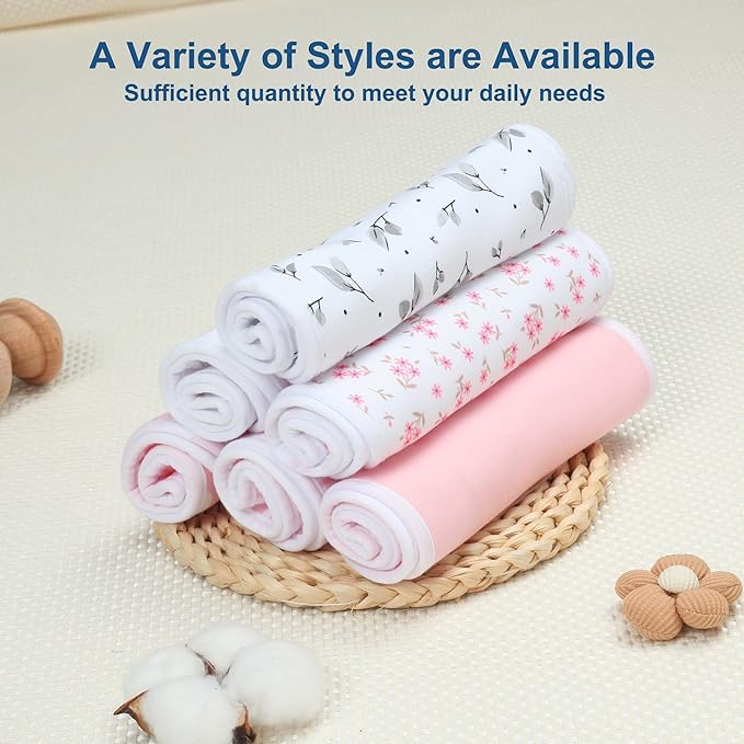 Hakochia Burp Cloths for Baby Boy & Girl Organic Cotton Large Unisex Burp Clothes Extra Absorbent Soft Neutral Burping Rags Spit Up Cloth Sets for Newborns 8 Pack