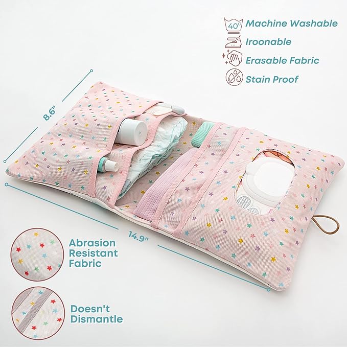 HAMUR Baby Diaper Bag Organizer – Travel-Friendly, Compact & Foldable | Stroller Pouch for Newborn Essentials – Must-Have for Boys & Girls (Elephant)