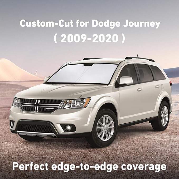 Econour Windshield Sunshade for Dodge Journey 2009-2018 2019 2020, Sun Visor for Front Windshield & Window Sun Shade Cover, UV Heat Blocker & Protector, Car Accessories