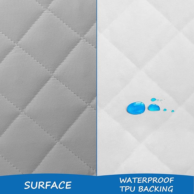 Bassinet Mattress Pad Cover Fit for AirClub/AMKE 3 in 1/HARPPA/TCBunny/MiClassic and Milliard Bedside Sleeper, Waterproof Bassinet Mattress Protector Quilted Bassinet Sheets (21" x 35") 2 Pack