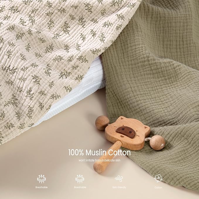 lulumoon Muslin Bassinet Sheets Baby: Cotton Bedside Sleeper Bassinet Sheets Fitted for Boys and Girls