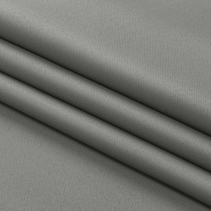 Aiyufeng Light Grey Short Blackout Curtains for Bedroom 54 Inches Long 2 Panels Set, Solid Thermal Insulated, Energy Saving Window Treatment Curtains Blackout Drapes, W40 x L54 Inch, Light Grey