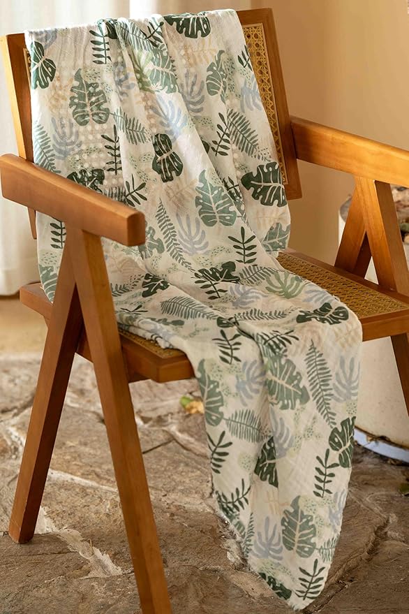 Muslin Swaddle Blankets for Newborn, 4 Pack Cotton Baby Blankets Neutral, Large 31.5 x 43.3 Breathable Soft Receiving Blanket, Essentials Swaddle Wrap Burping Clothes, Sage Green
