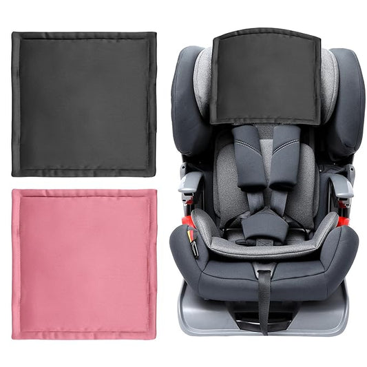 Silky Head Carseat Cover for Babies Satin Head Cover Silk Feeling for Baby Car Seat Canopy Headrest Protector 2pcs for Boys Girls Infant Sleeping Hair Protection Pink Black