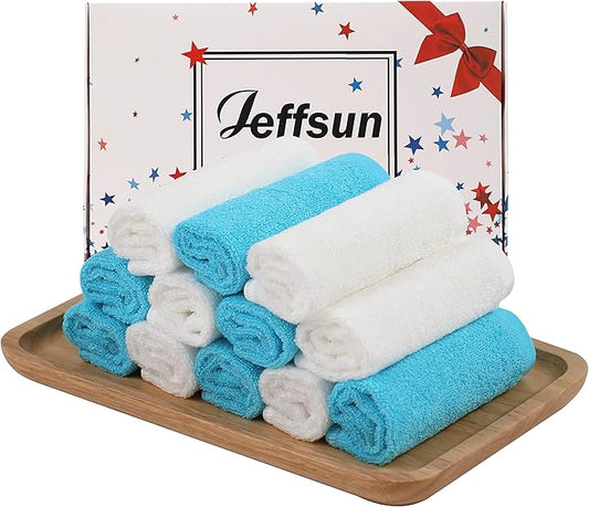Baby Washcloths 12 Pack, 10x10 inch Heavenly Soft Wash Cloths for Face and Body, Gentle & Safe White Face Towel on Sensitive Skin, Baby Essentials Bath Shower Gifts for Boy Infant Kid Toddler Child