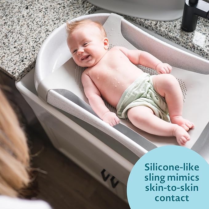 The First Years First Suds Newborn to Toddler Tub – 3 Stage Baby Bathtub with Soft, Non-Slip Infant Sling – Birth to 25 Pounds