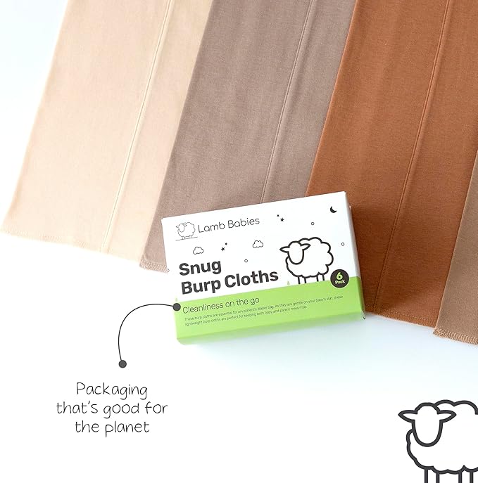 Lamb Babies Snug Baby Cotton Burp Cloths, Absorbent, Lightweight, and Gentle Cotton for Mess-Free Moments, Baby Burp Cloths for Boys and Girls An Essential Addition to Every Parent's Diaper Bag