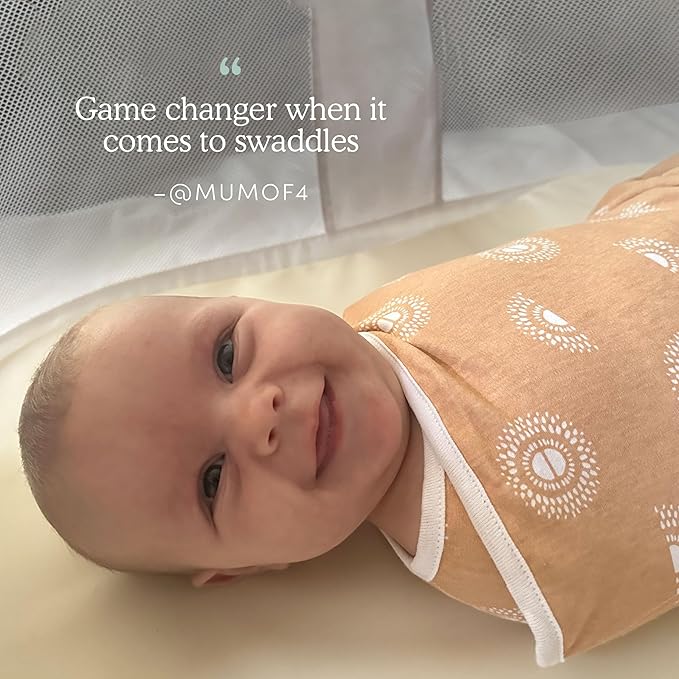 aden + anais Essentials Easy Swaddle Wrap Quick Change with Bottom Zipper, Snug Cotton Knit Baby Wrap Swaddle Blanket for Newborns, TOG 1.0, 3 Pack, Winnie, 0-3 Months, Small/Medium