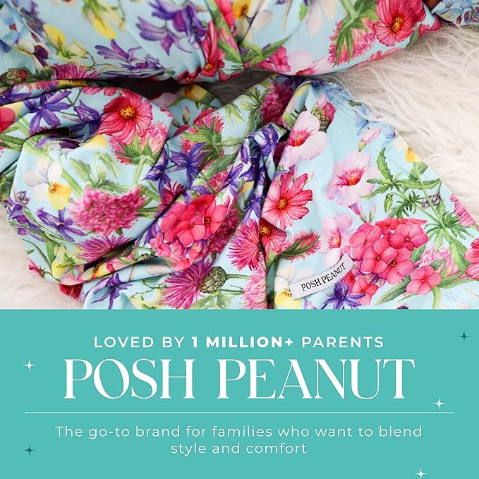 Posh Peanut Soft Baby Swaddle & Headband Set – Viscose from Bamboo Newborn Wrap Receiving Blanket, Nursing or Stroller Cover (Hadley