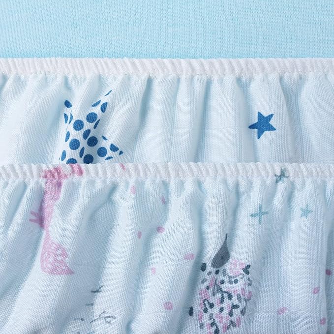 Muslin Bassinet Sheets Fit for Halo, Dream on Me, Fisher Price, Delta, Graco and Other Oval & Hourglass Mattresses, Unisex for Baby Girl/Boy, Ultra Soft and Breathable, 2 Pack